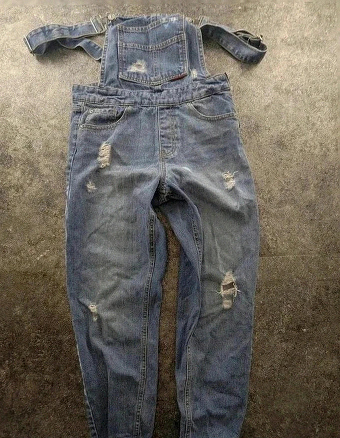 Salopette jean destroy denim vintage streetwear M Jennifer