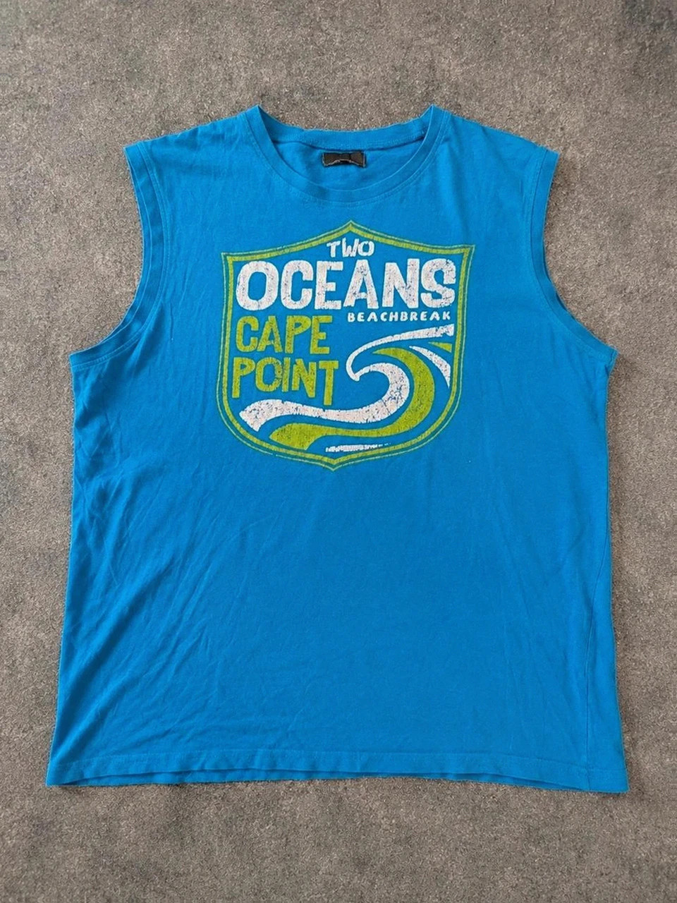 Débardeur Tex Man Oceans Cape Point Bleu 100% Coton Taille L Surf Beachwear Été Homme