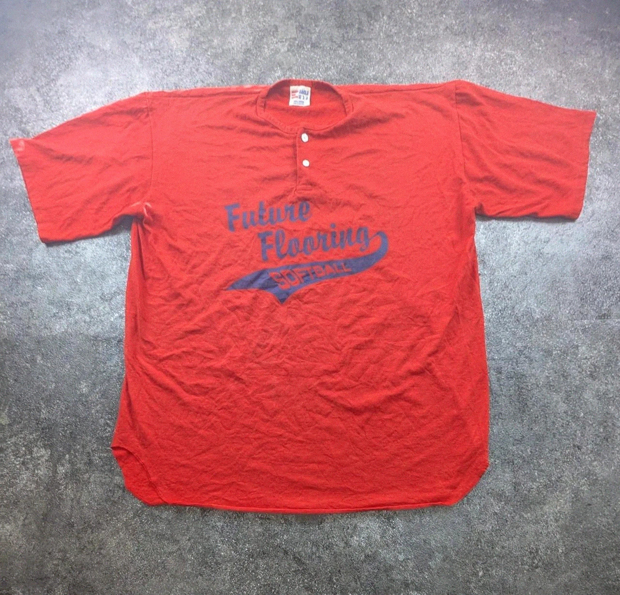 Vintage Henley Baseball Softball Eagle Usa Single Stitch Made in Usa Rouge Xxl Oversize – Eagle – taille XXL 2