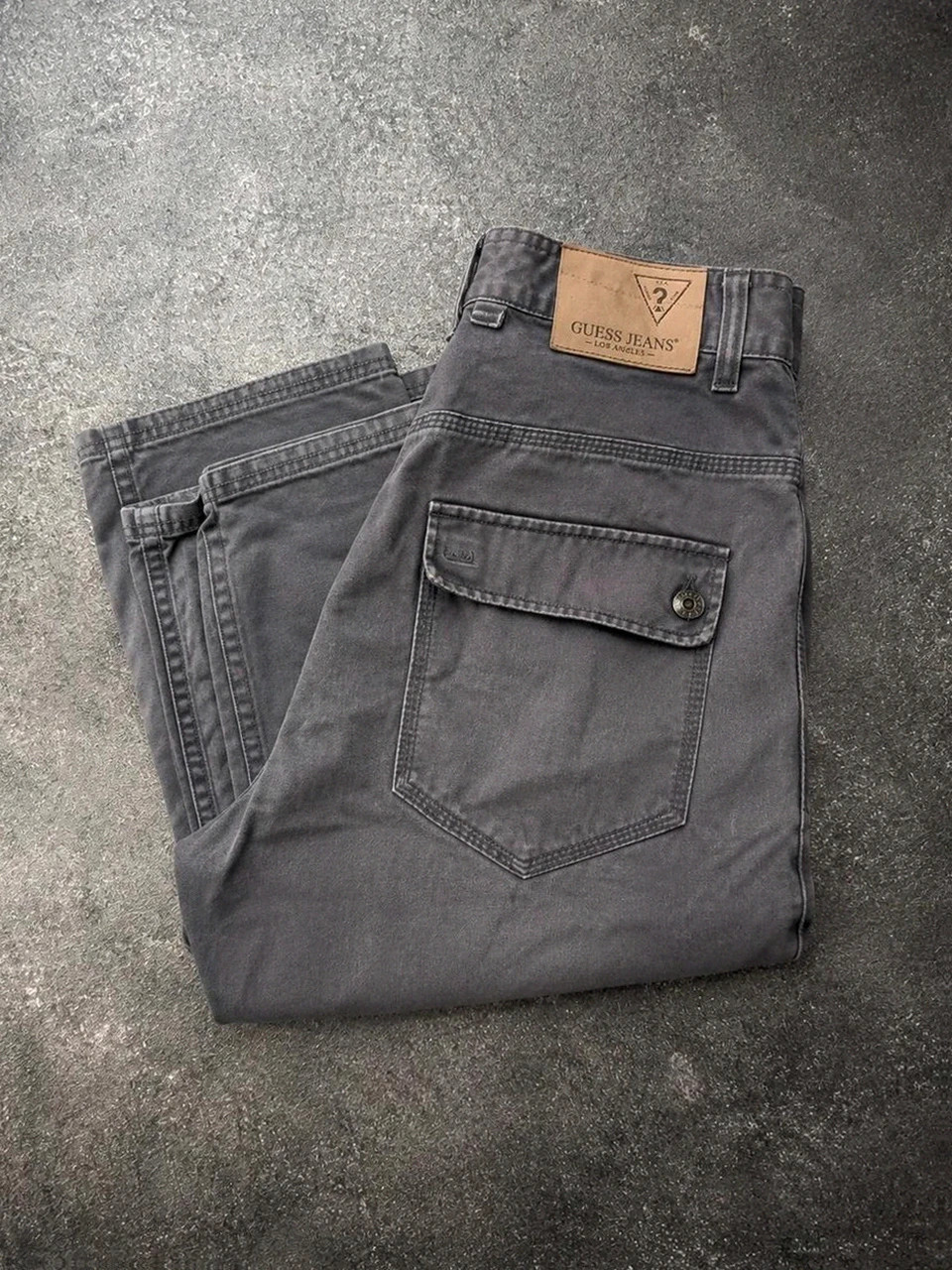 Jeans Guess Double Knee W34 env. gris distressed carpenter workwear Y2K