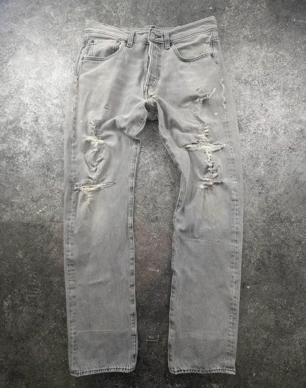Jean Levi’s 501 W31 L32 gris denim vintage straight fit destroy workwear streetwear – Levi's – taille W31 | FR 40 2