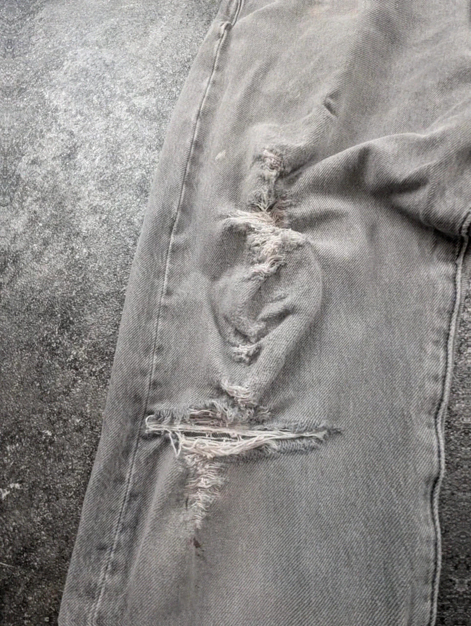 Jean Levi’s 501 W31 L32 gris denim vintage straight fit destroy workwear streetwear – Levi's – taille W31 | FR 40 4