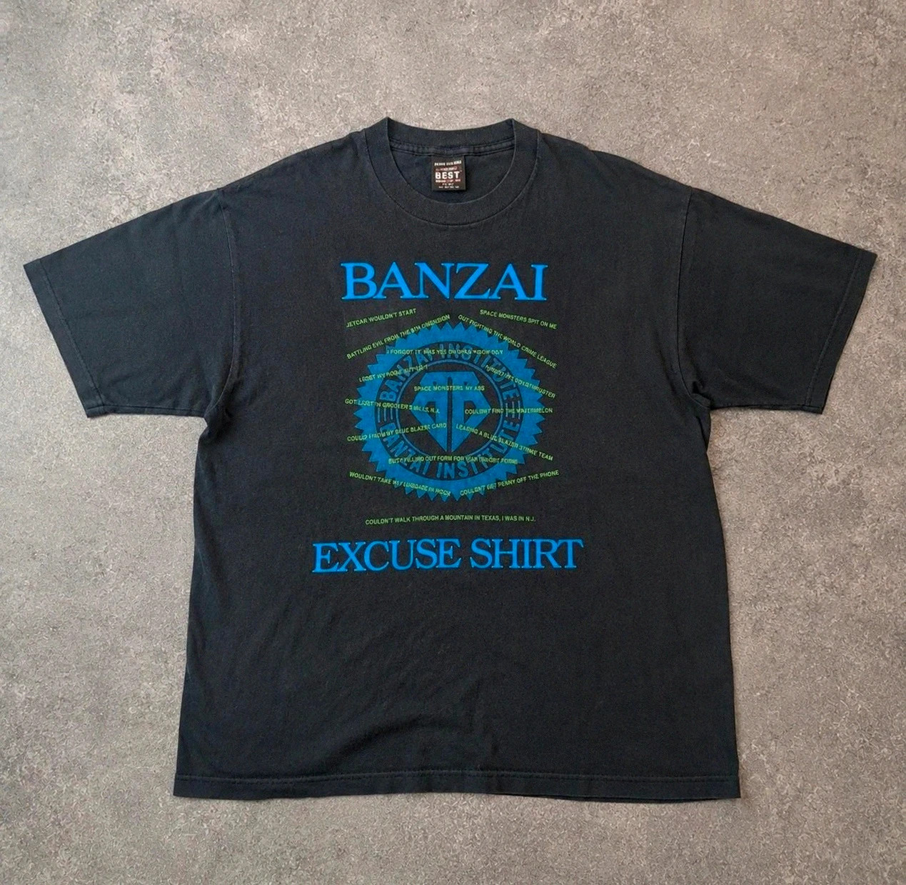Vintage Fruit of the Loom Best Banzai Excuse Shirt Single Stitch Made in Usa Xl