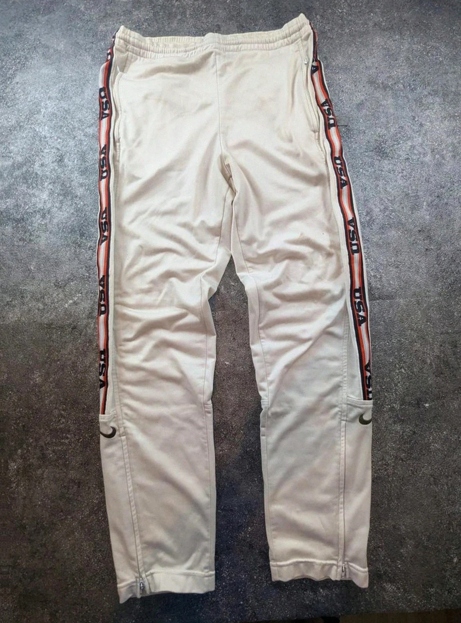 Pantalon Nike Usa side tape vintage trackpants beige Y2K swoosh taille S – Nike – taille S 2