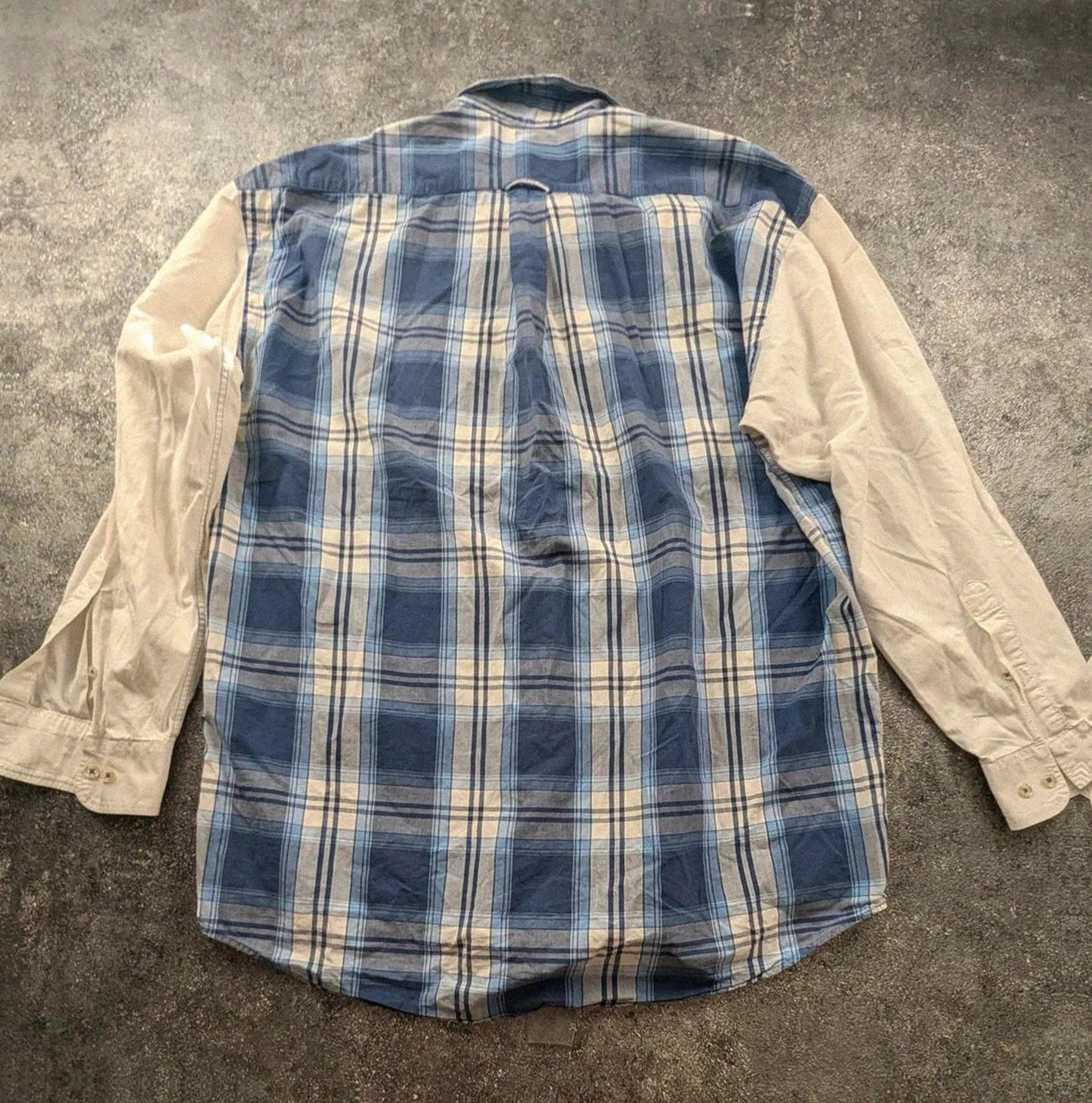 Chemise Xl Serge Blanco bleu blanc carreaux 100% coton vintage casual – Serge Blanco – taille XL 3