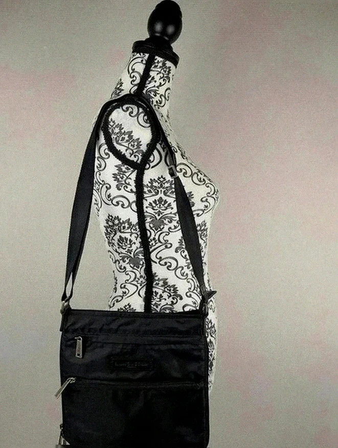 Sac bandoulière Lancaster Paris noir compact et pratique mixte