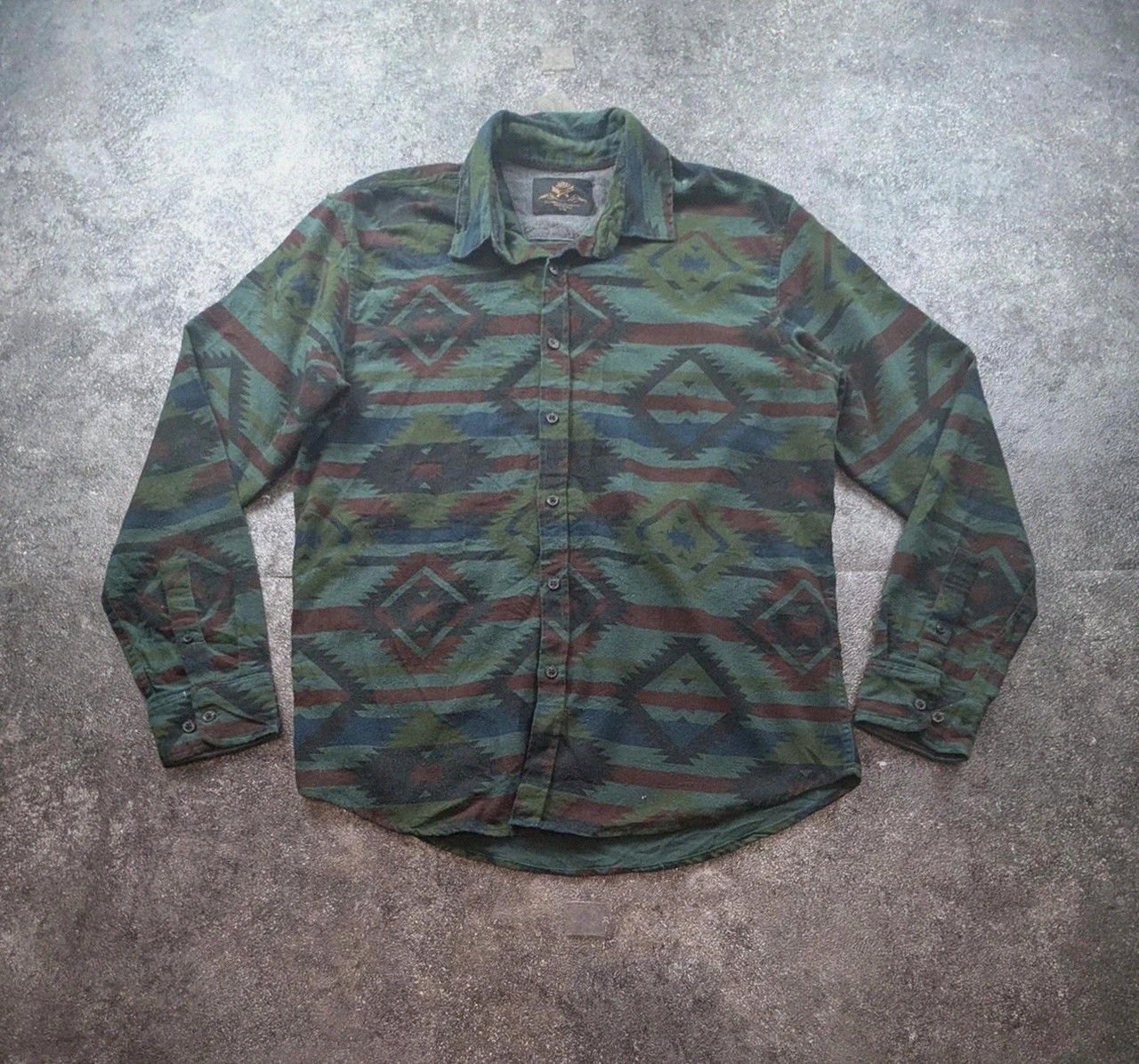 Chemise Mbx Premium Goods Aztec Southwestern Western Outdoor – Homme L – Vintage Dressing – taille L 2