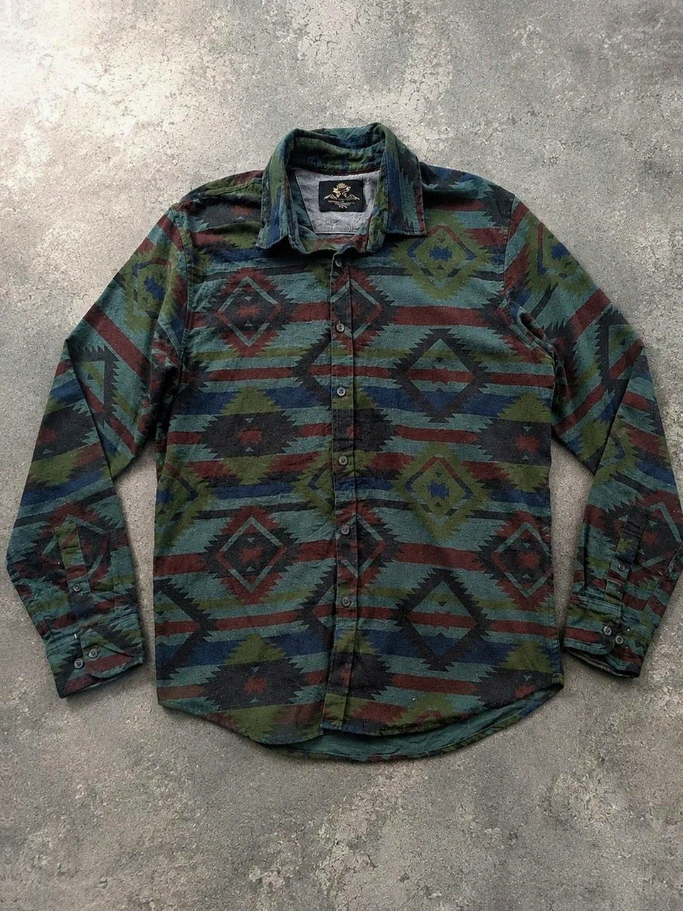 Chemise Mbx Premium Goods Aztec Southwestern Western Outdoor – Homme L – Vintage Dressing – taille L