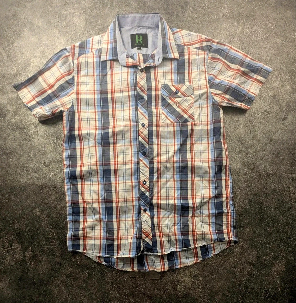 Chemise Kamaté 2XL Homme Carreaux Bleu Rouge Blanc 100 % Coton Manches Courtes Casual Vintage – Vintage Dressing – taille XXL 2