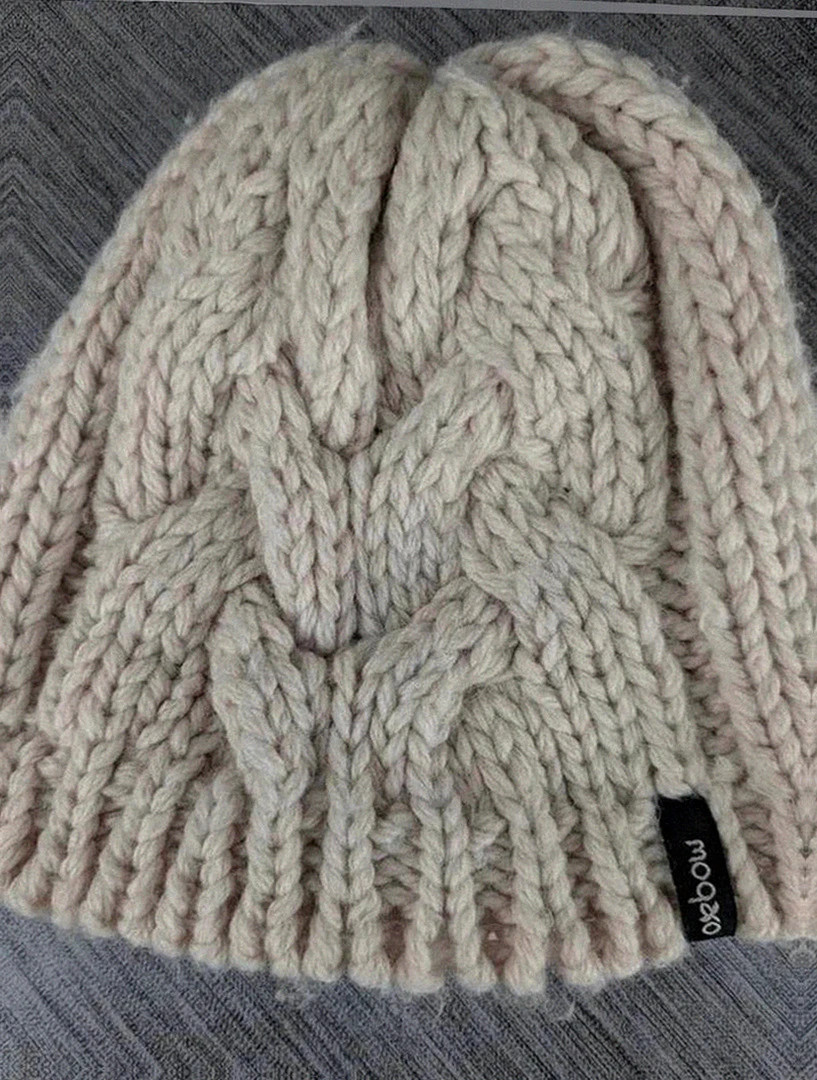 Bonnet Okbow écru maille épaisse torsadée doublé polaire vintage surfing skateboard – Oxbow – taille Taille unique 3