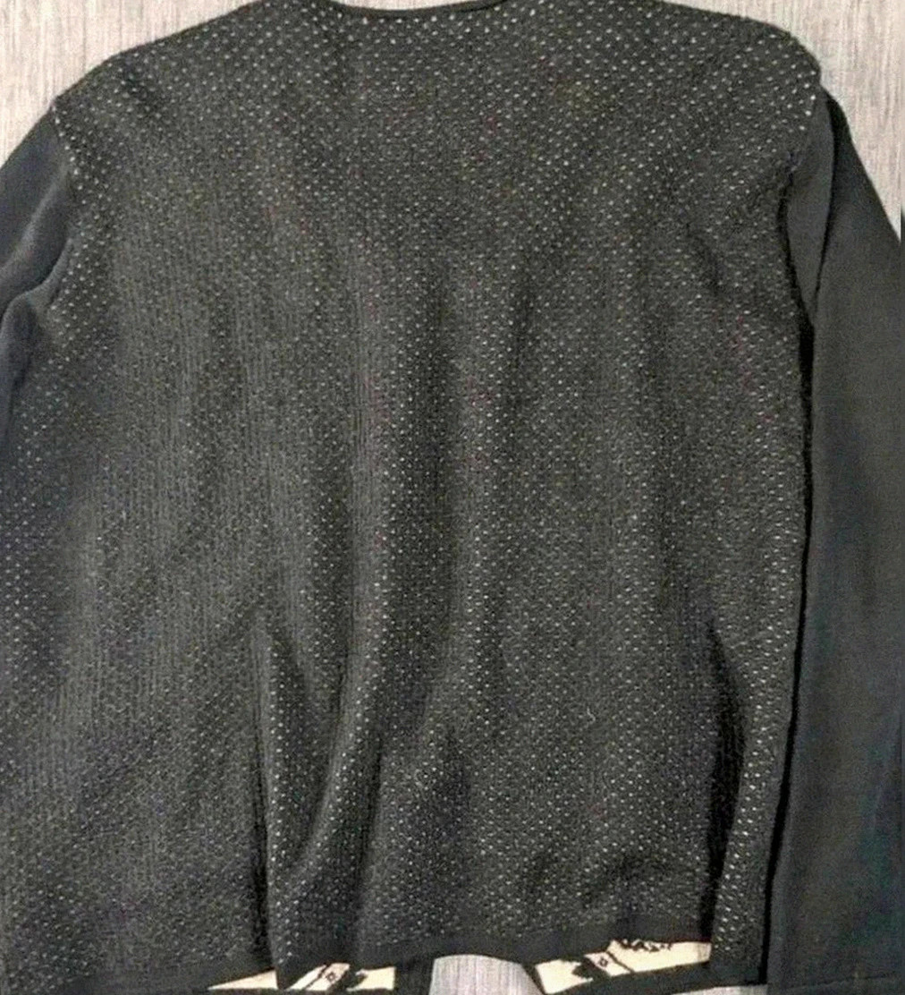 Gilet zippé noir à motifs fleuris – La Maison du Jersey – Taille L/XL (approx.) – La Maison du Jersey – taille XL / 42 / 14 5