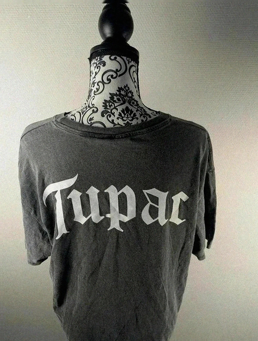 Magnifique t shirt 2pac bershka gris vintage fan streetwear y2k hip-hop 2000 mixtebS – Bershka – taille S 3