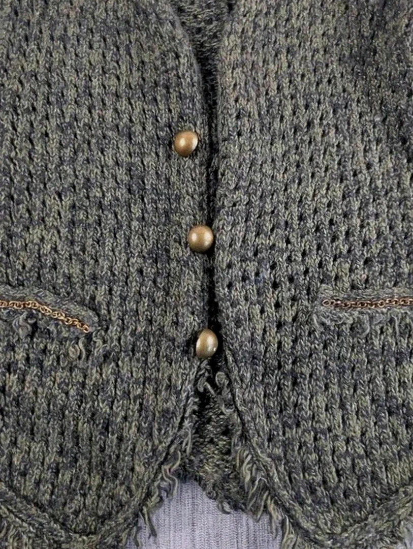 Veste cardigan Zara Knit vert kaki – taille S (convient XS) – Zara Knit – taille S / 36 / 8 3