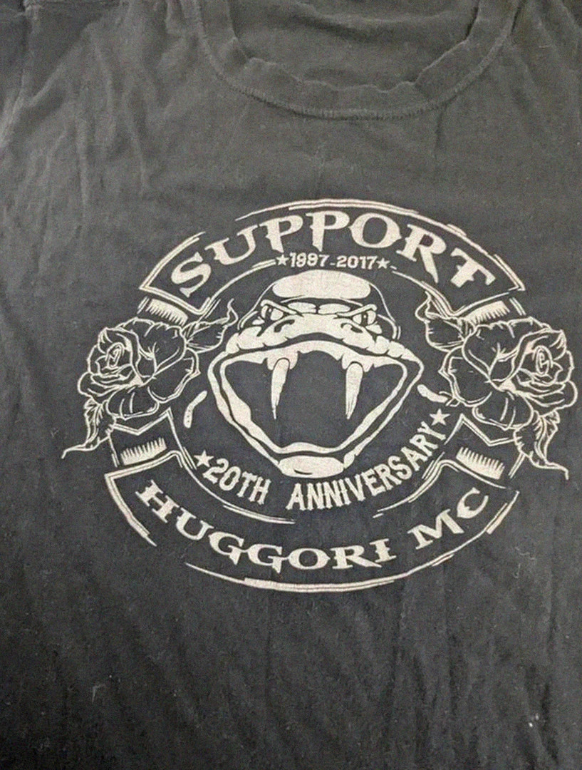 T-shirt biker Hugogori Mc noir Support 20th Anniversary style motard rock métal L – Gildan – taille L 3