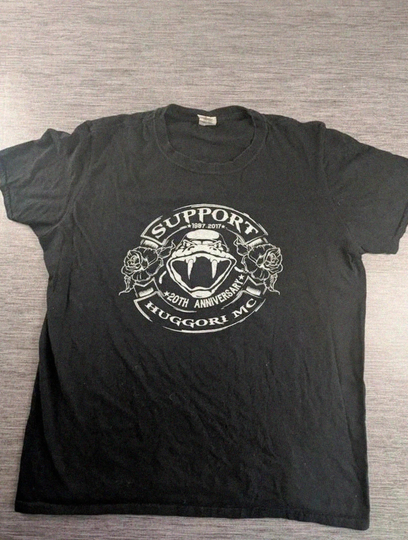 T-shirt biker Hugogori Mc noir Support 20th Anniversary style motard rock métal L