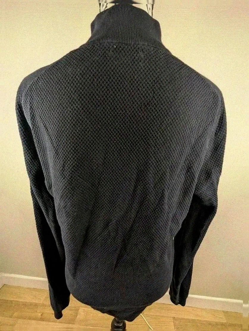 full zip gilet Massimo Dutti bleu marine – Maille nid d’abeille – Laine & coton – taille m – Massimo Dutti – taille M 2