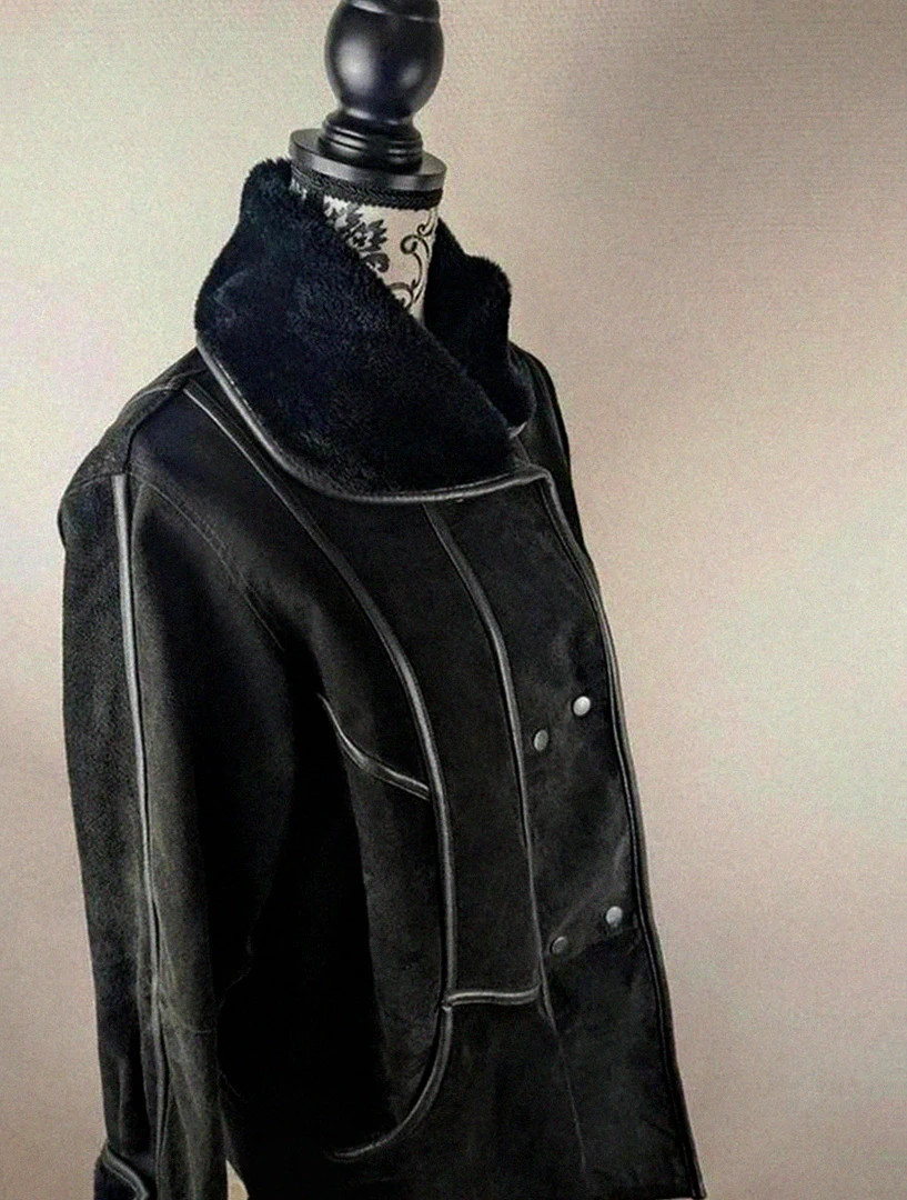 Manteau vintage dressing effet peau retournée hiver chaud élégant pogskin split – Vintage Dressing – taille L / 40 / 12 2