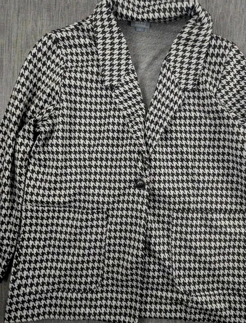 🖤 Veste pied-de-poule Bleu Bonheur – Taille 42