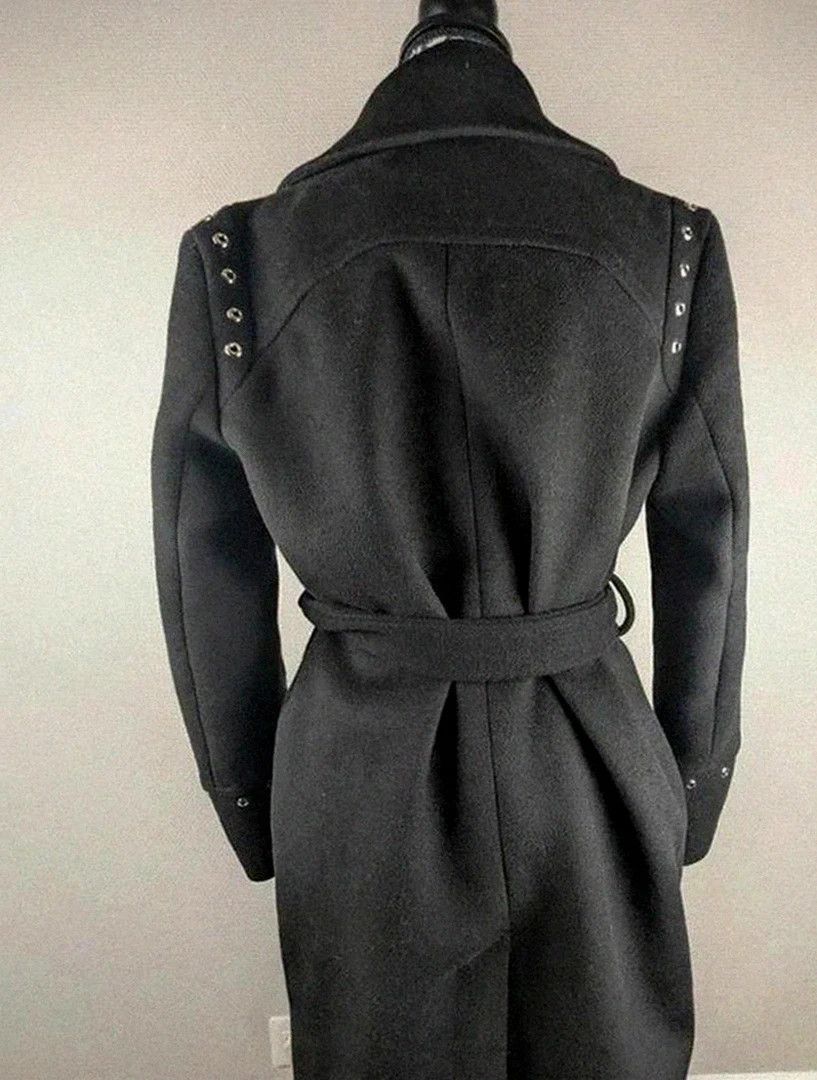 Manteau long Morgan noir ceinturé style biker chic, coupe élégante et structurée 38 – Morgan – taille M / 38 / 10 5