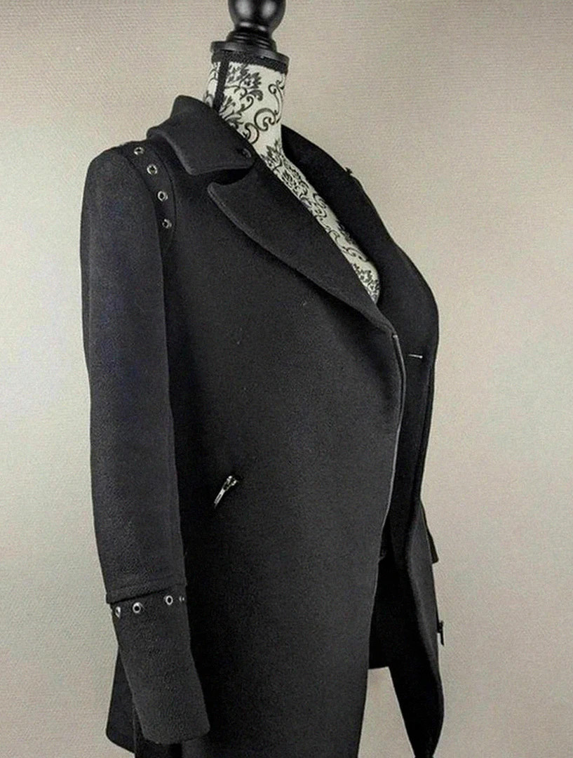 Manteau long Morgan noir ceinturé style biker chic, coupe élégante et structurée 38 – Morgan – taille M / 38 / 10 4