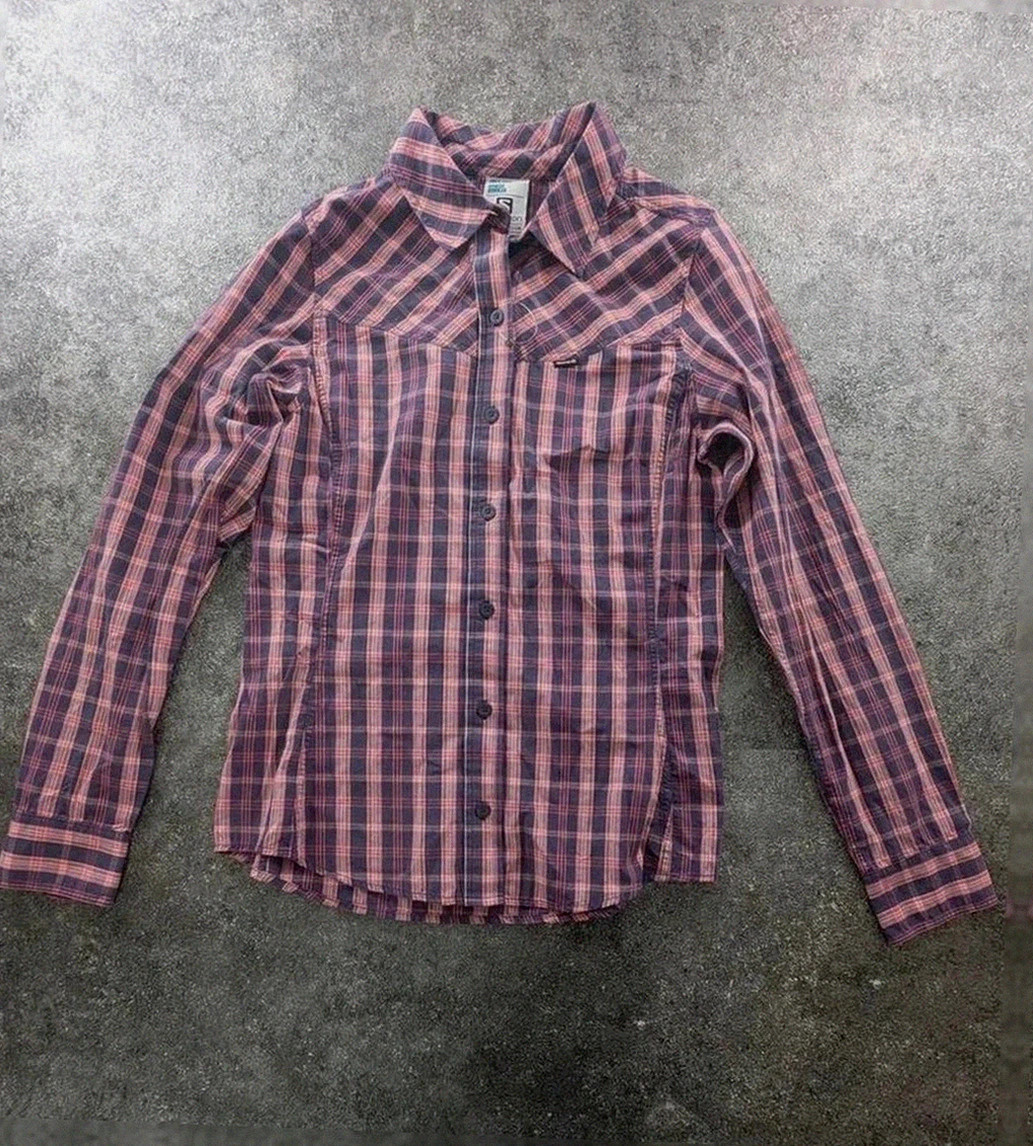 Chemise Salomon carreaux outdoor randonnée Xs neuve coupe ajustée hiking
