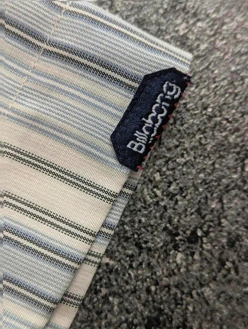 Chemise billabong surf skate y2k rayures manches courtes L brodée – Billabong – taille L 5