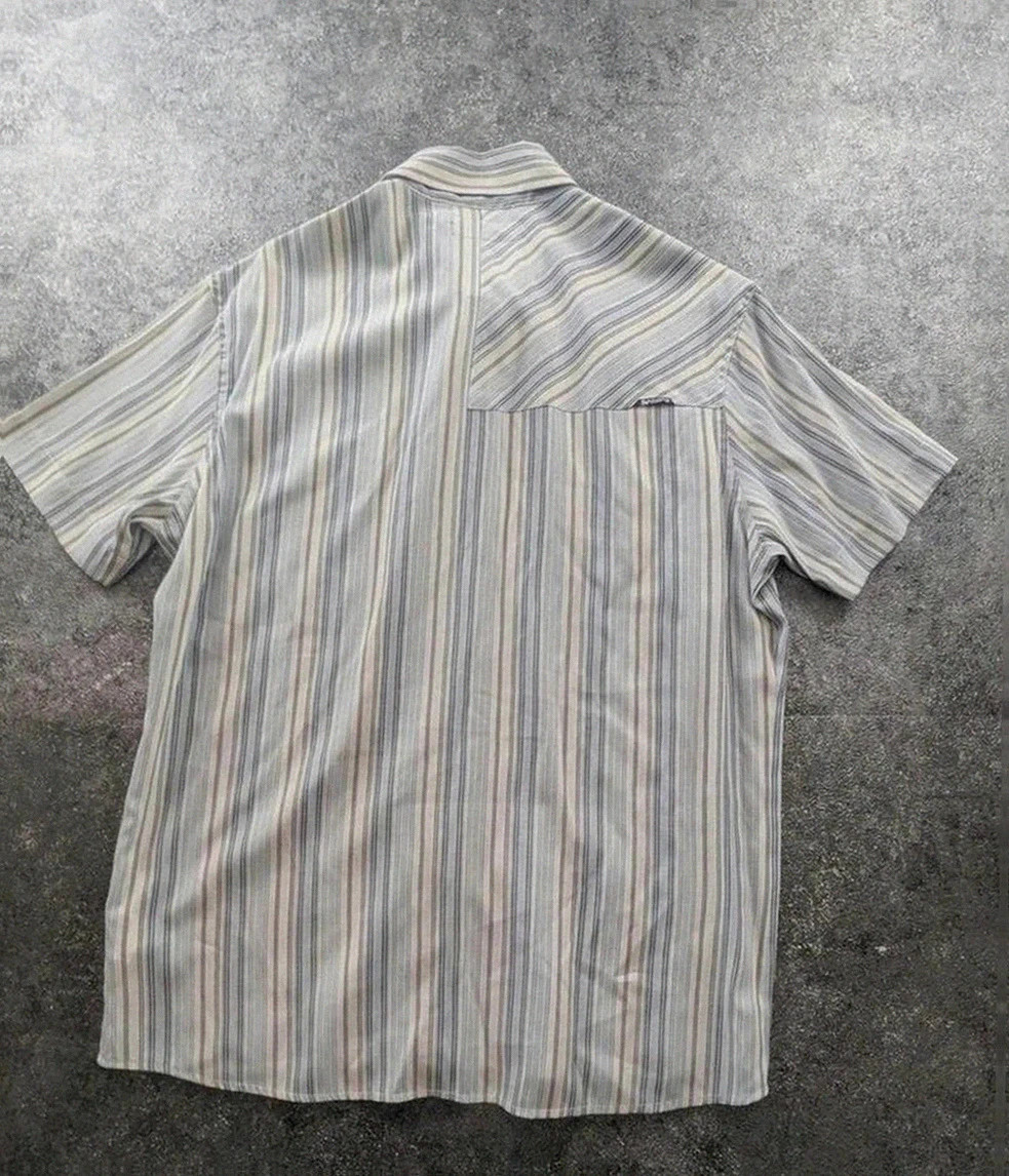 Chemise billabong surf skate y2k rayures manches courtes L brodée – Billabong – taille L 2