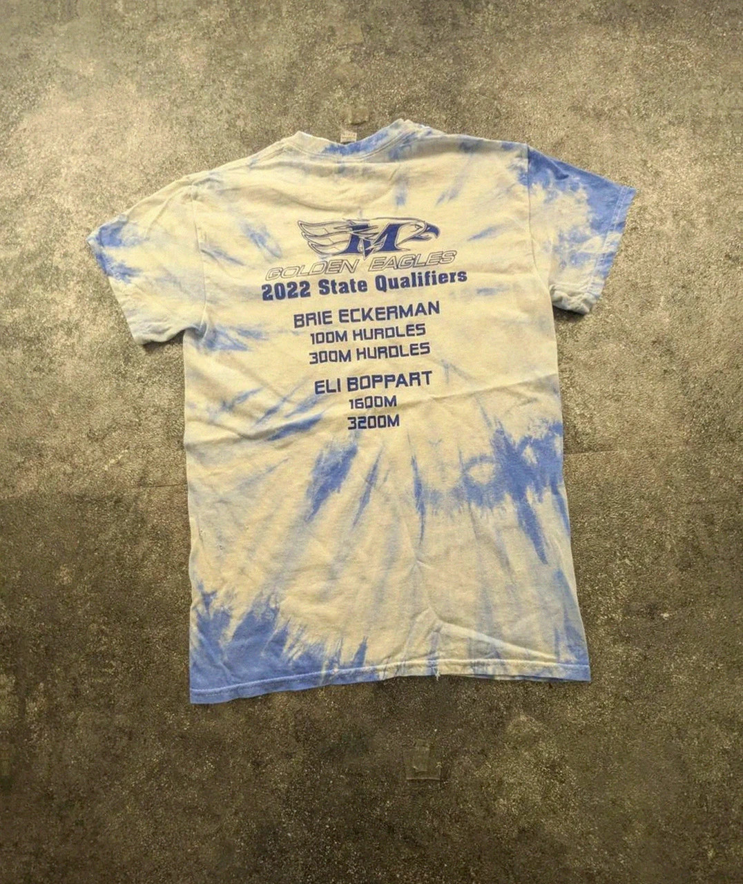 T-shirt Mauston State 2022 tie dye eagle bleu ciel vintage Usa S – Gildan – taille S 3