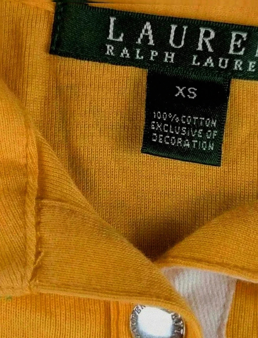 T-shirt / Polo Lauren Ralph Lauren – Jaune – 100% coton – Taille Xs – LAUREN Ralph Lauren – taille XS / 34 / 6 4