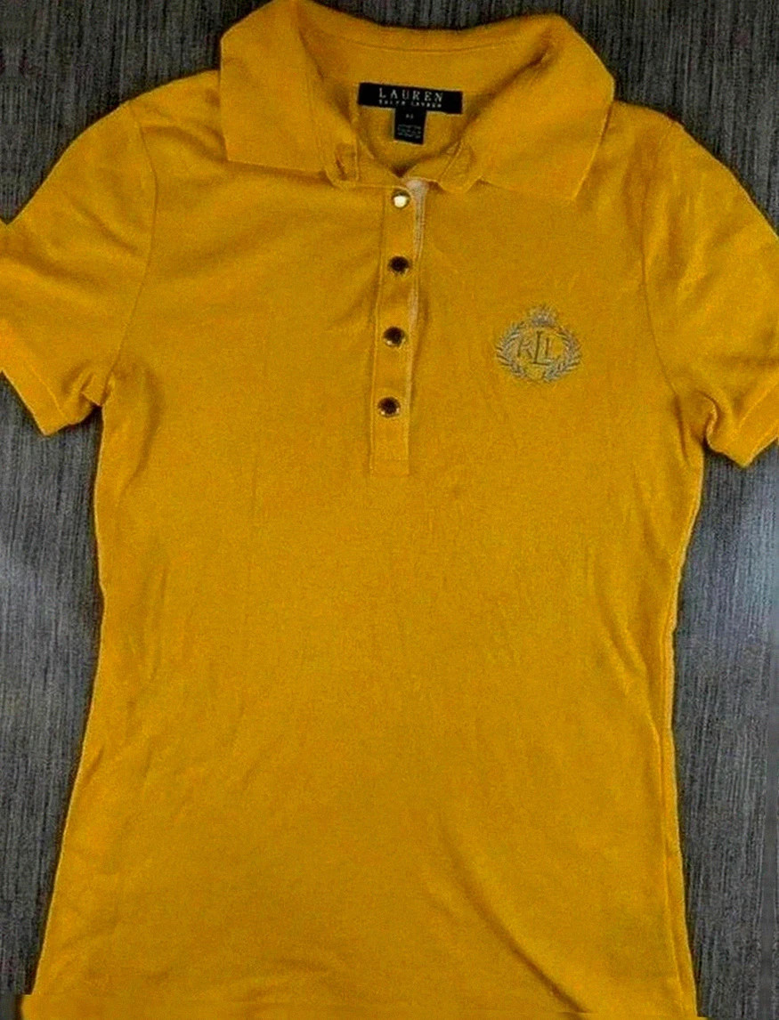 T-shirt / Polo Lauren Ralph Lauren – Jaune – 100% coton – Taille Xs