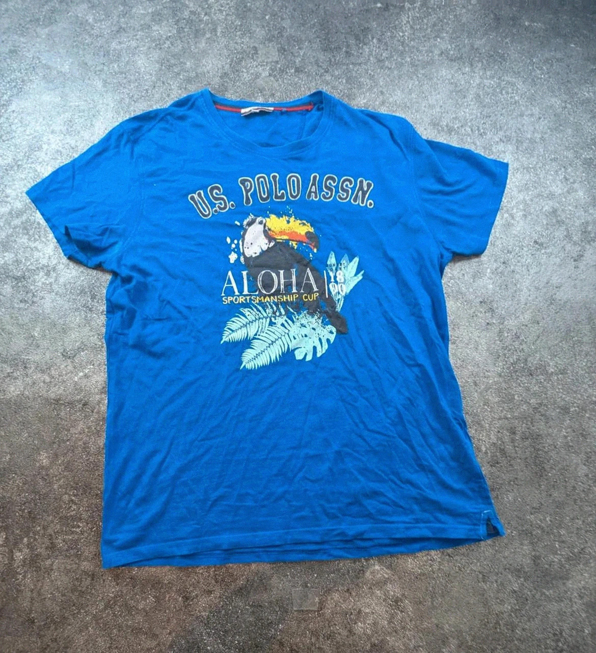 T-shirt U.S. Polo Assn Aloha Cup bleu tropical toucan vintage Xxl – U.S. Polo Assn. – taille XXL 2