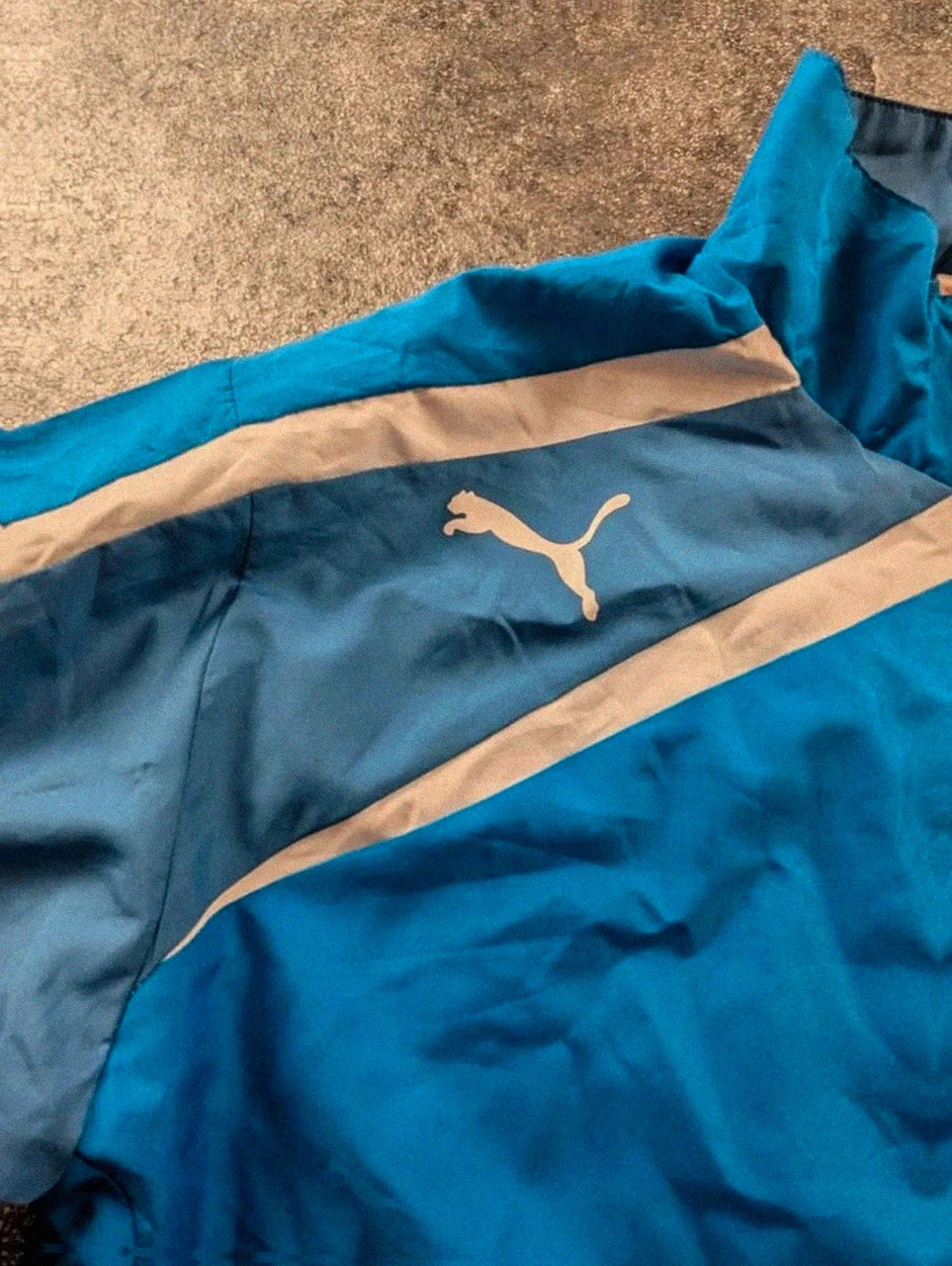 Veste Puma bleue vintage sport streetwear zip logo réfléchissant taille S – Puma – taille S 2