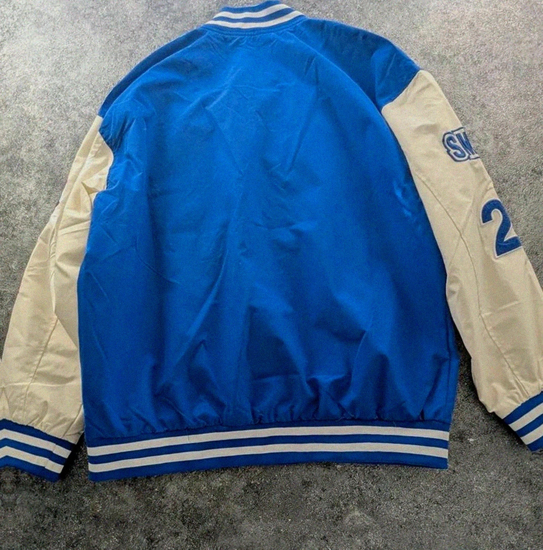 Veste college varsity bleu blanc vintage coupe oversize – Varsity – taille S 2