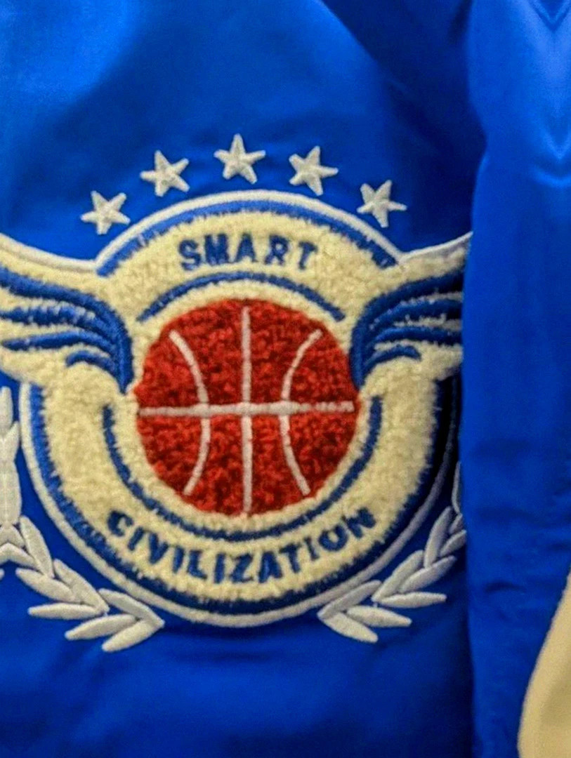 Veste college varsity bleu blanc vintage coupe oversize – Varsity – taille S 3
