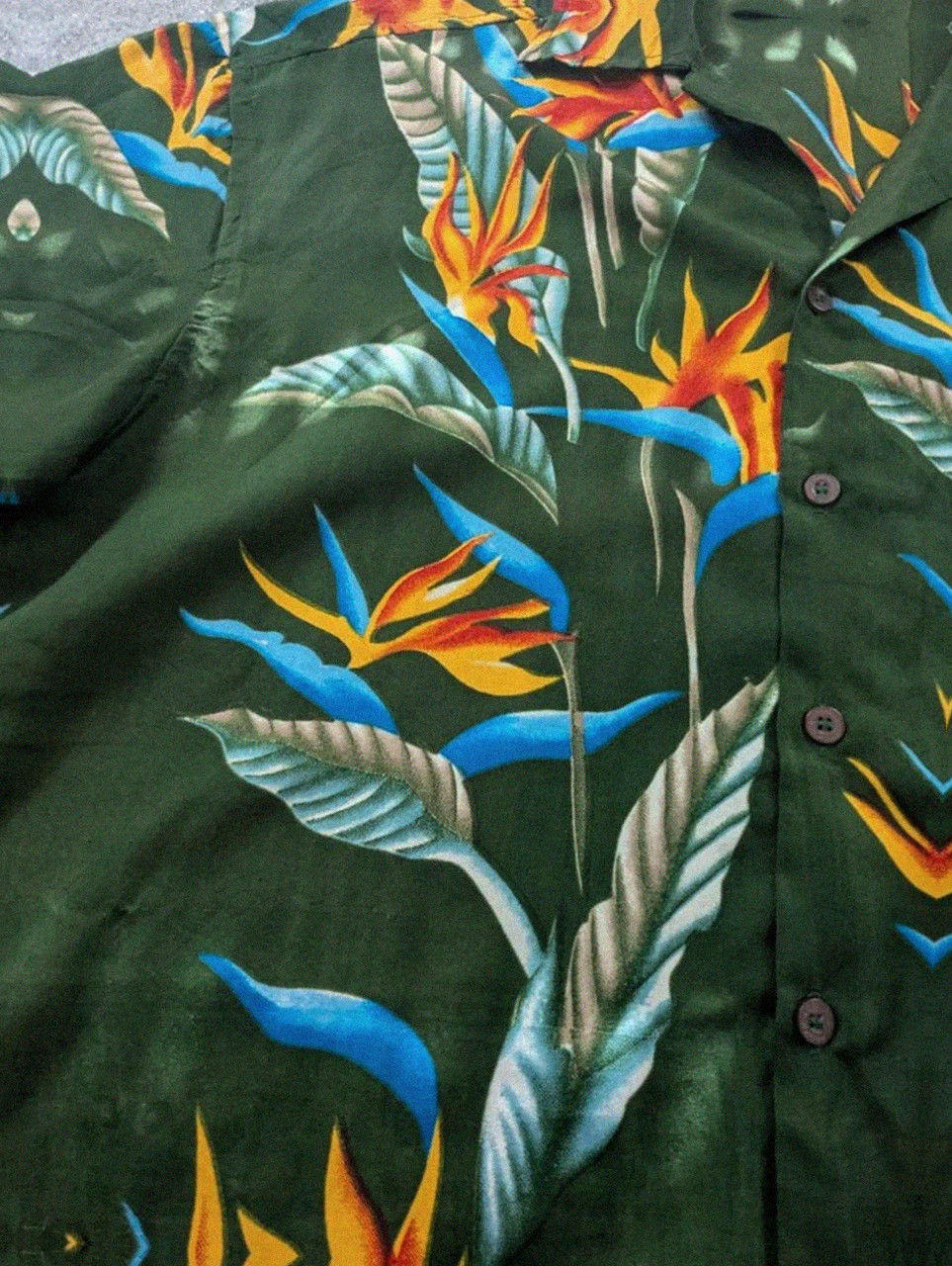 Chemise hawaïenne Pacific & Co tropicale fleurie vintage Y2K polyester L homme été surf aloha – Vintage Dressing – taille L 4