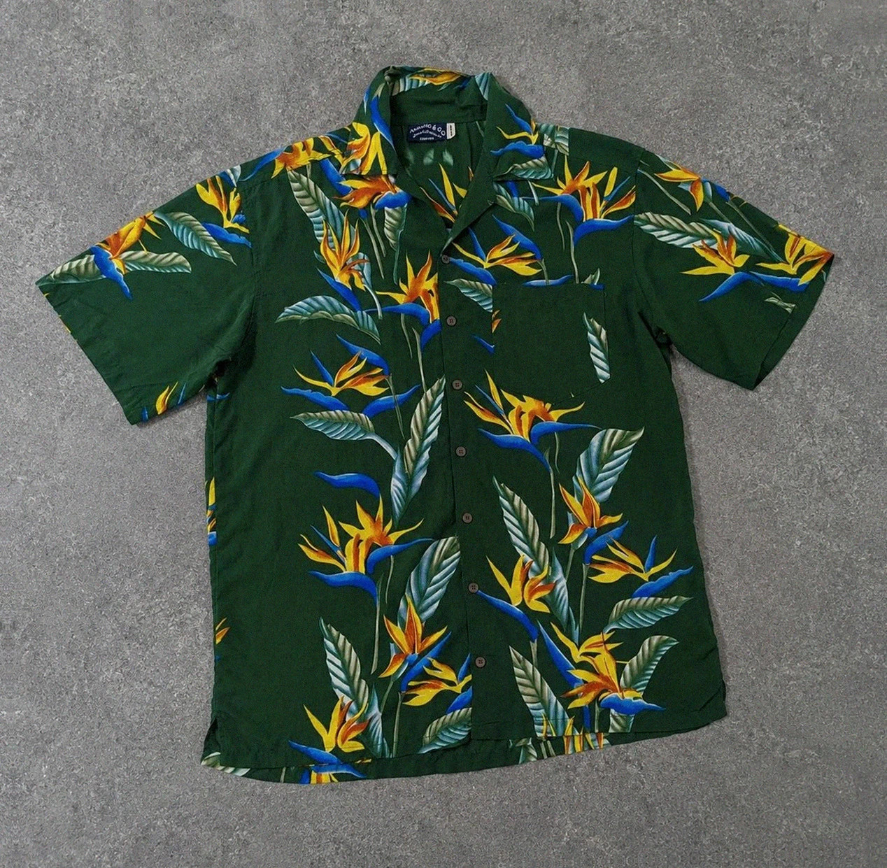 Chemise hawaïenne Pacific & Co tropicale fleurie vintage Y2K polyester L homme été surf aloha – Vintage Dressing – taille L
