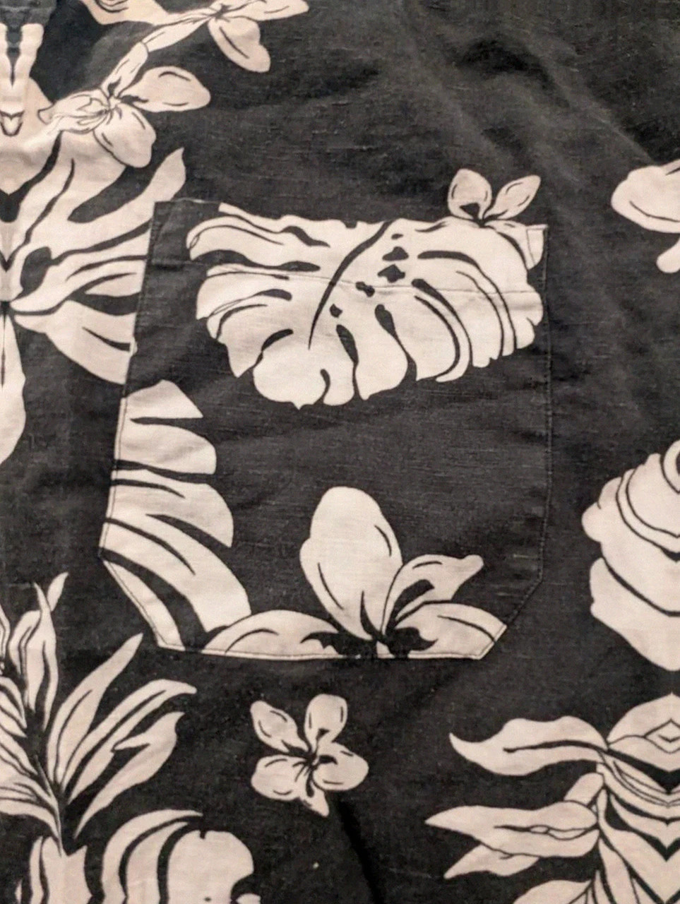 Chemise hawaïenne Batistini noir blanc lin crème tropical 43/44 🌴 – Batistini – taille XL 5