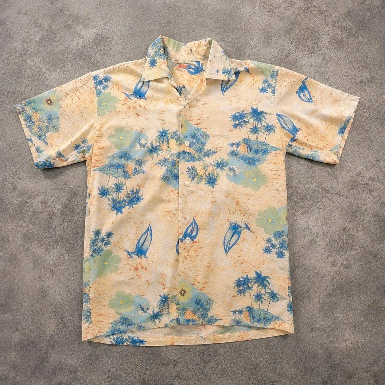 Chemise hawaïenne vintage tropicale surf plage coton M – Vintage Dressing – taille M