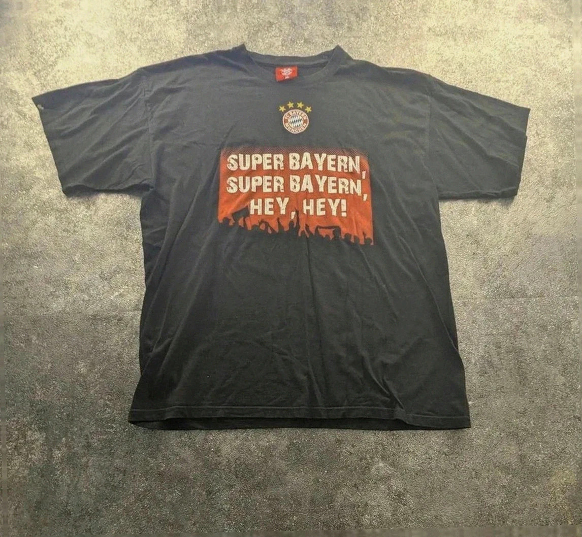 shirt fc bayern munchen supporter super bayern vintage noir oversize taille xl xxl