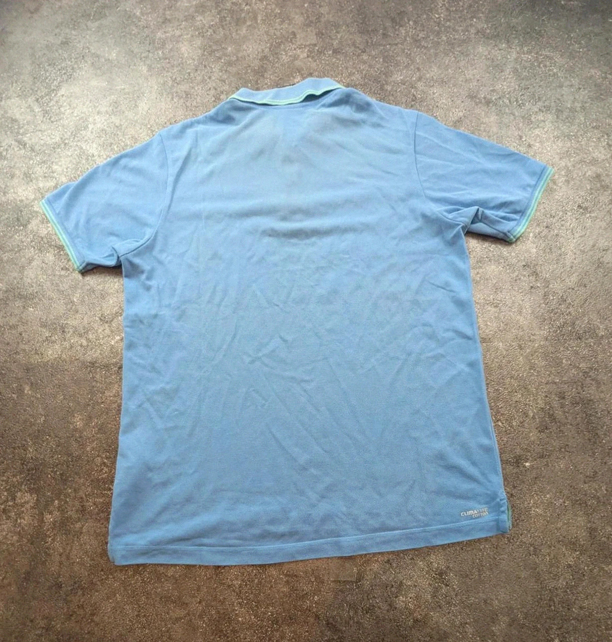 Polo Adidas Climalite Cotton bleu ciel logo brodé tennis golf Y2K taille L – adidas – taille L 3