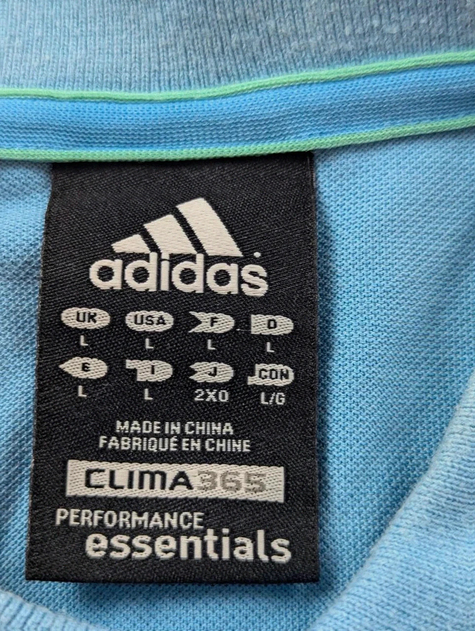 Polo Adidas Climalite Cotton bleu ciel logo brodé tennis golf Y2K taille L – adidas – taille L 4