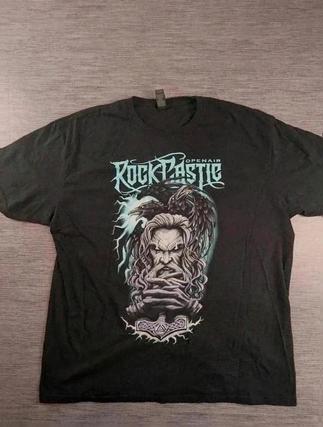 T-shirt Gildan noir Rock Castle Open Air 2023 HammerFall u.d.o Amaranthe métal hardrock taille Xl