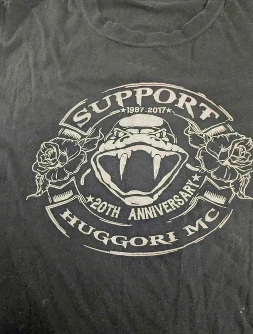 T-shirt biker Hugogori Mc noir Support 20th Anniversary style motard rock métal L – Gildan – taille L 3