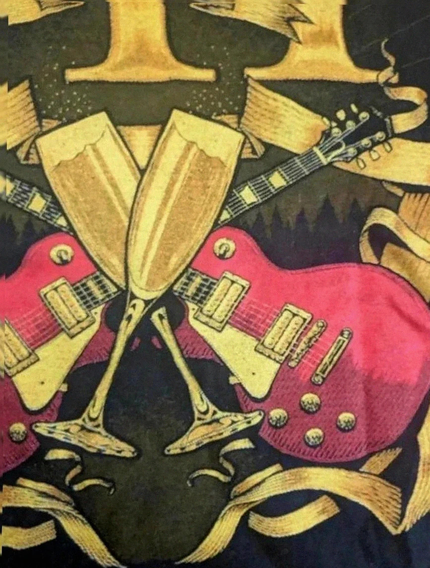 T-shirt noir Skogsröjet 2023 merch design guitares Vip vibe festival rock metal Gildan taille L – Gildan – taille L 4