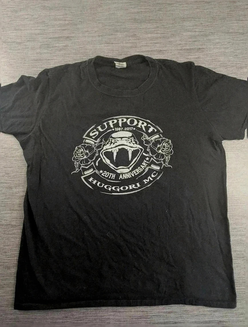 T-shirt biker Hugogori Mc noir Support 20th Anniversary style motard rock métal L