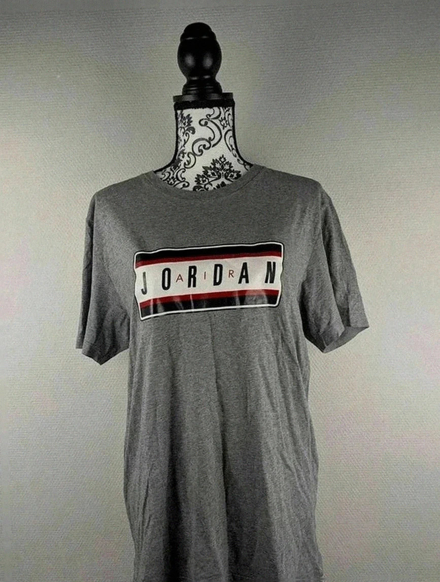 T-shirt Jordan gris logo rectangle taille M mixye