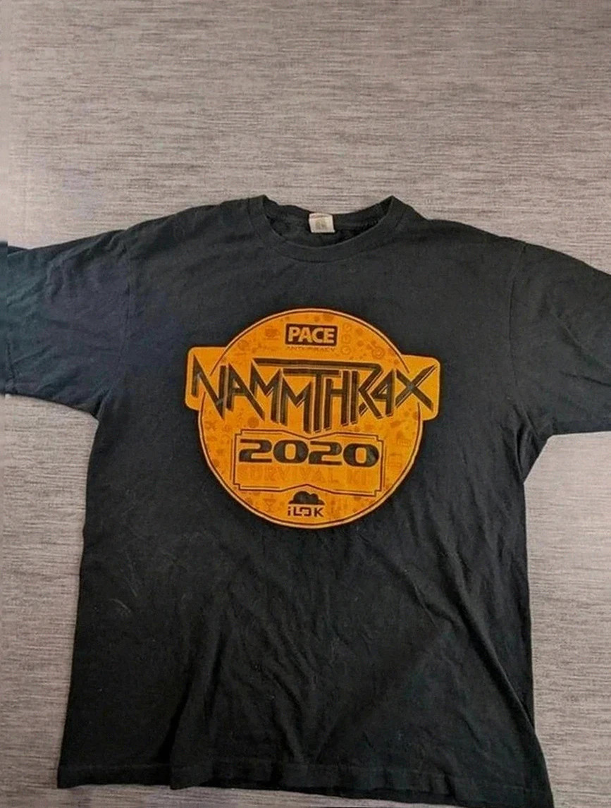 T-shirt Gildan Hammer noir Nammtrax 2020 Survival look underground métal hardrock taille L à XXl