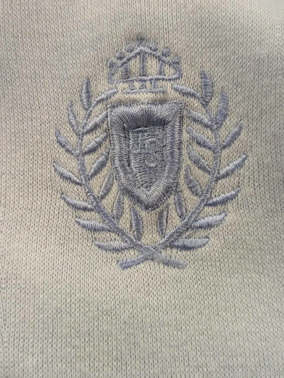Sweat col zippé Jaclyn Smith L beige bleu vintage preppy old money – Jaclyn Smith – taille L / 40 / 12 3