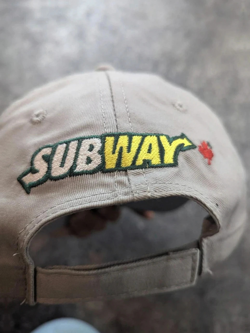 Casquette baseball Canada Subway vintage beige réglable logo brodé 🇨🇦 – Vintage Dressing – taille Taille unique 4