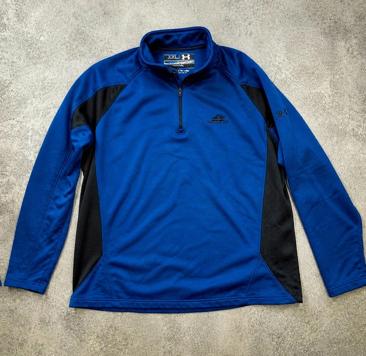 Sweat Under Armour coldgear 1/4 zip bleu technique sport running Xxl